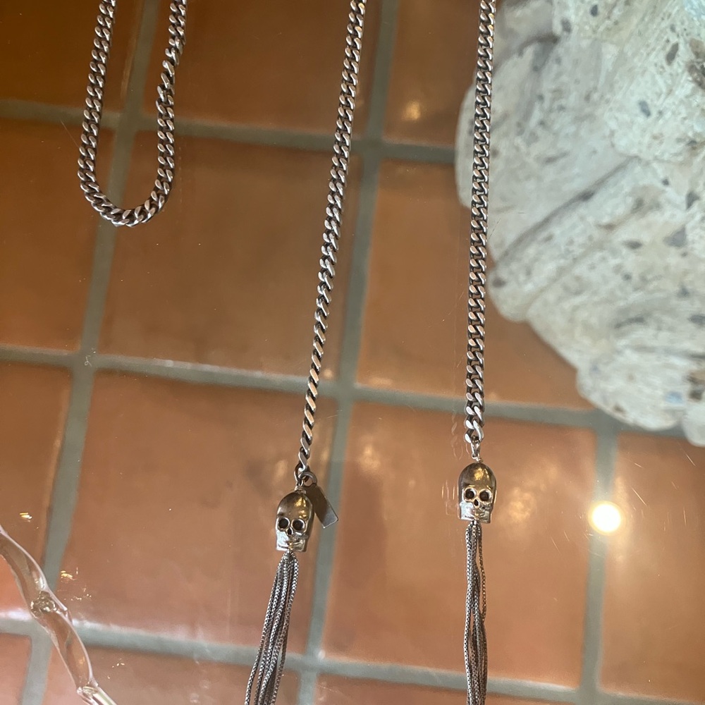 Vanessa Mooney Skull Lariat Necklace